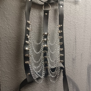 Open image in slideshow, Vegan Leather &amp; Chain Ribcage Harness
